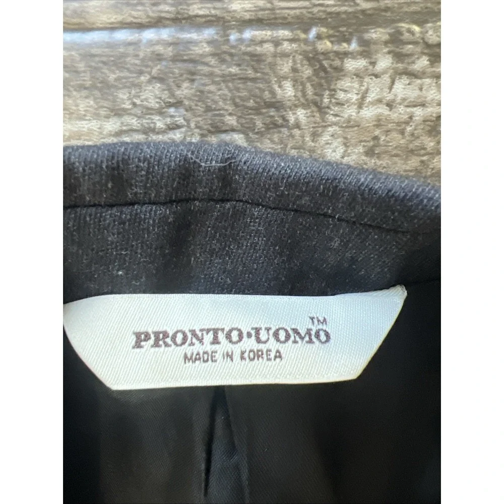 37R Blazer 100% Wool‎ Pronto Uomo Comfort Stretch Suit Black Jacket Sport Coat